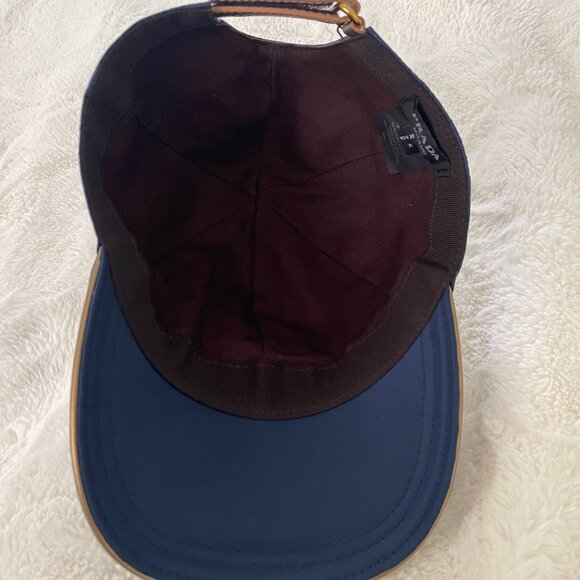 Prada Men's Nylon Dark Blue/Gold Baseball Cap Size: M - Picture 5 of 8